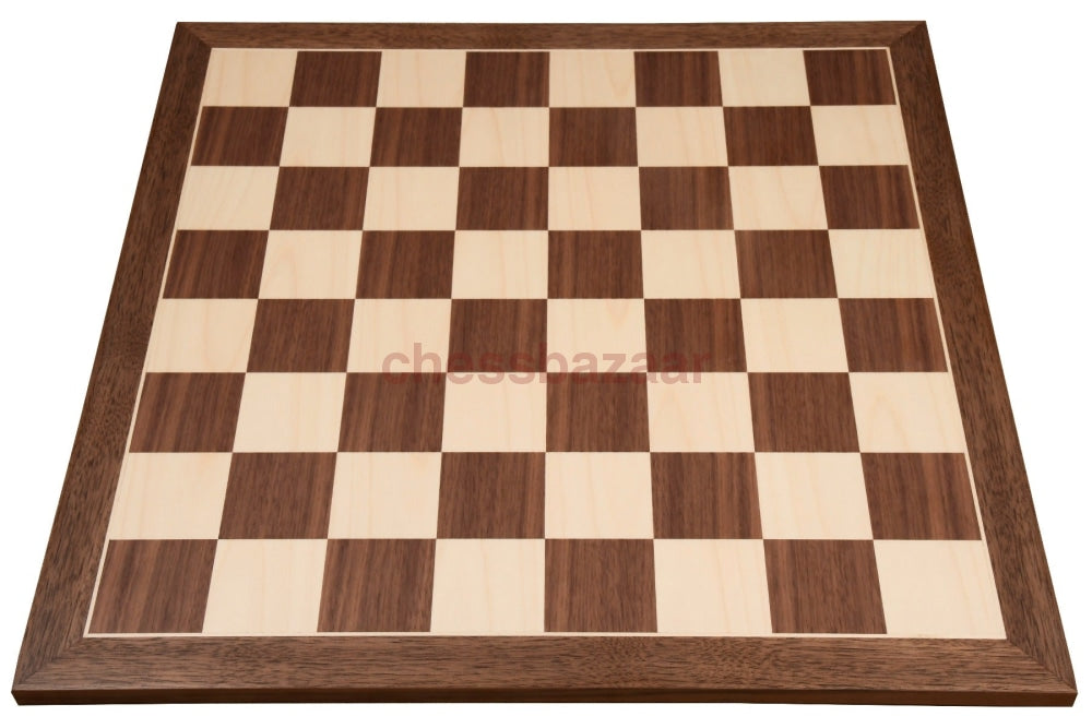 Furniertes Schachbrett aus Nussbaum und Ahorn  – Feldgröße 60 mm