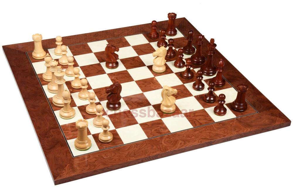 Gm Blitz Staunton Turnier Schachfiguren - Handgeschnitzt Aus Rosenholz Und Buchsbaumholz Kh 95 Mm