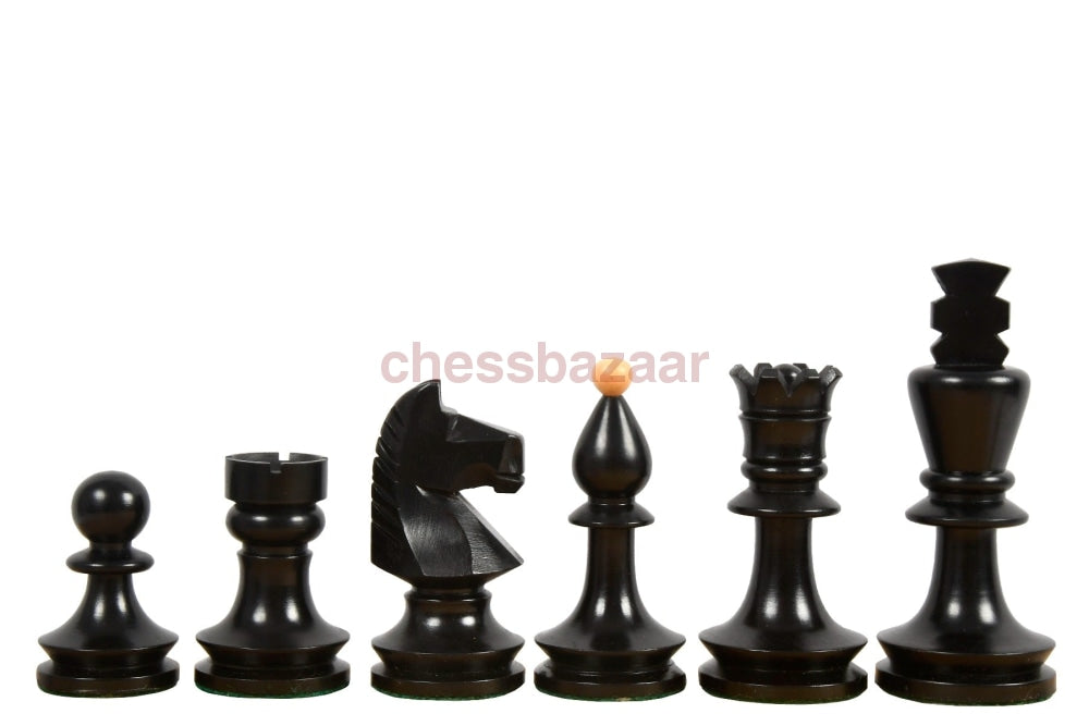 Reproduzierte Rumänisch-Ungarischen Schachturnier Schachfiguren aus gebeiztem Buchsbaumholz und Natur - KH 98 mm