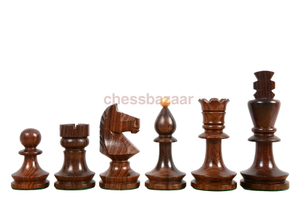 Reproduzierte Rumänisch-Ungarischen Schachturnier-Schachfiguren aus Rosenholz und Buchsbaumholz - KH 98 mm