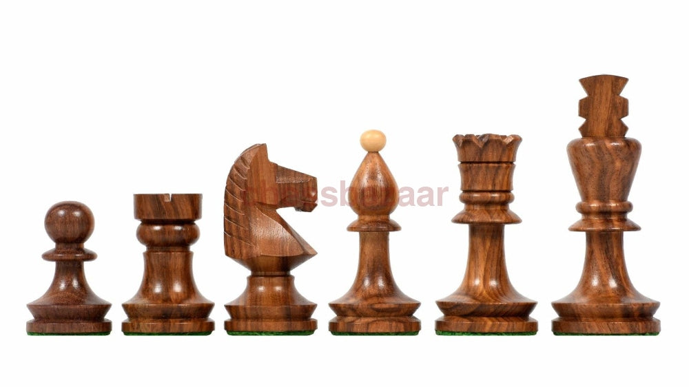 Reproduzierte Rumänisch-Ungarischen Schachturnier-Schachfiguren Aus Sheeshamholz Und Buchsbaumholz - KH 98 mm