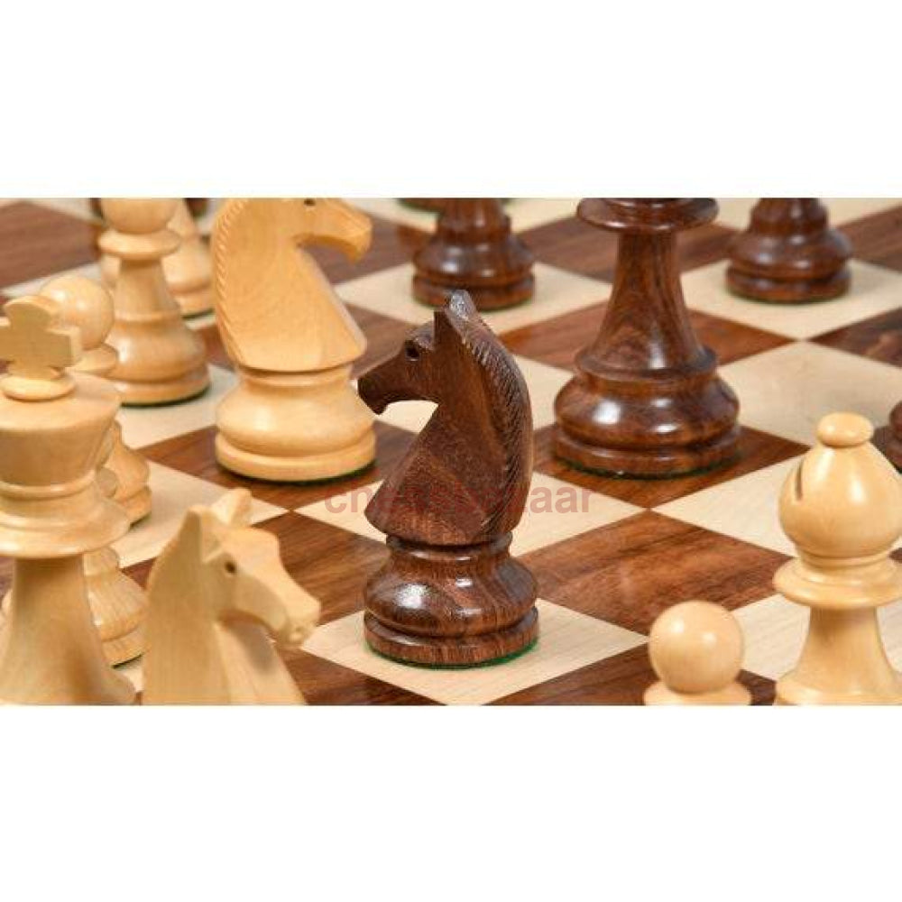 Schachset - Reproduzierte Französische Chavet Staunton 90Er Jahre Schachfiguren Aus Sheeshamholz Und