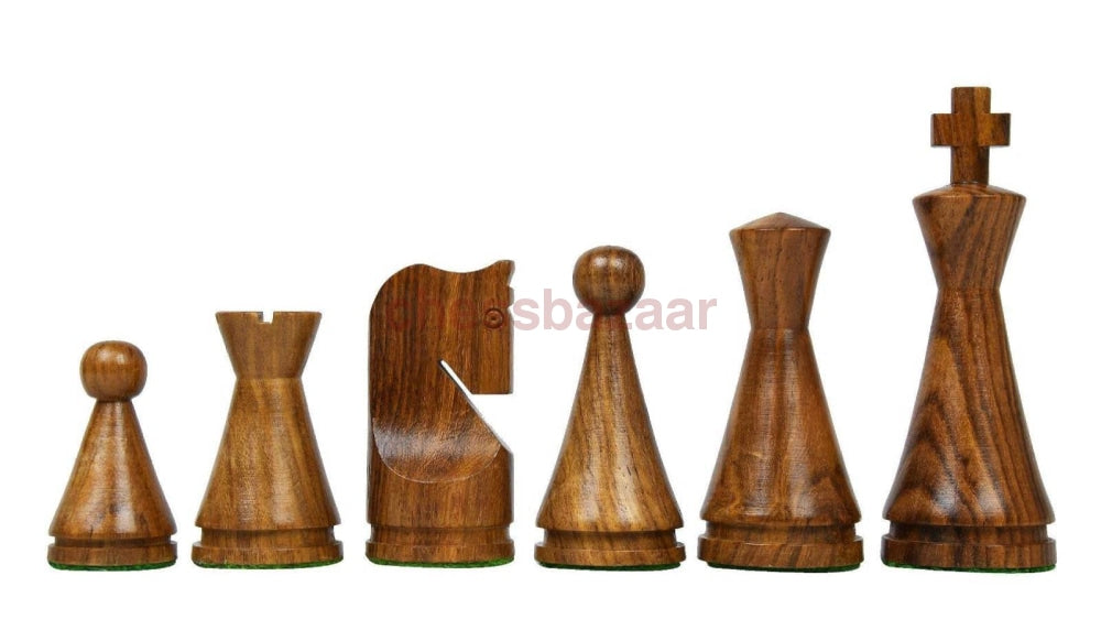19. Jahrhundert : Handgefertigte  beschwerten Schachfiguren (kegelförmig) aus Sheeshamholz und Buchsbaumholz -  KH  104 mm